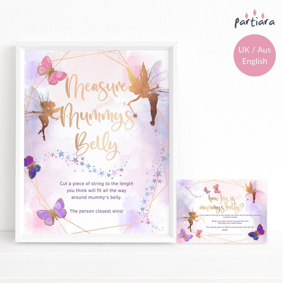 Measure Mummys Belly Sign Guessing Games Set Printable Girl Fairy ...
