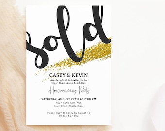Housewarming Invitation Template: First New Home Open House Party Printable Download