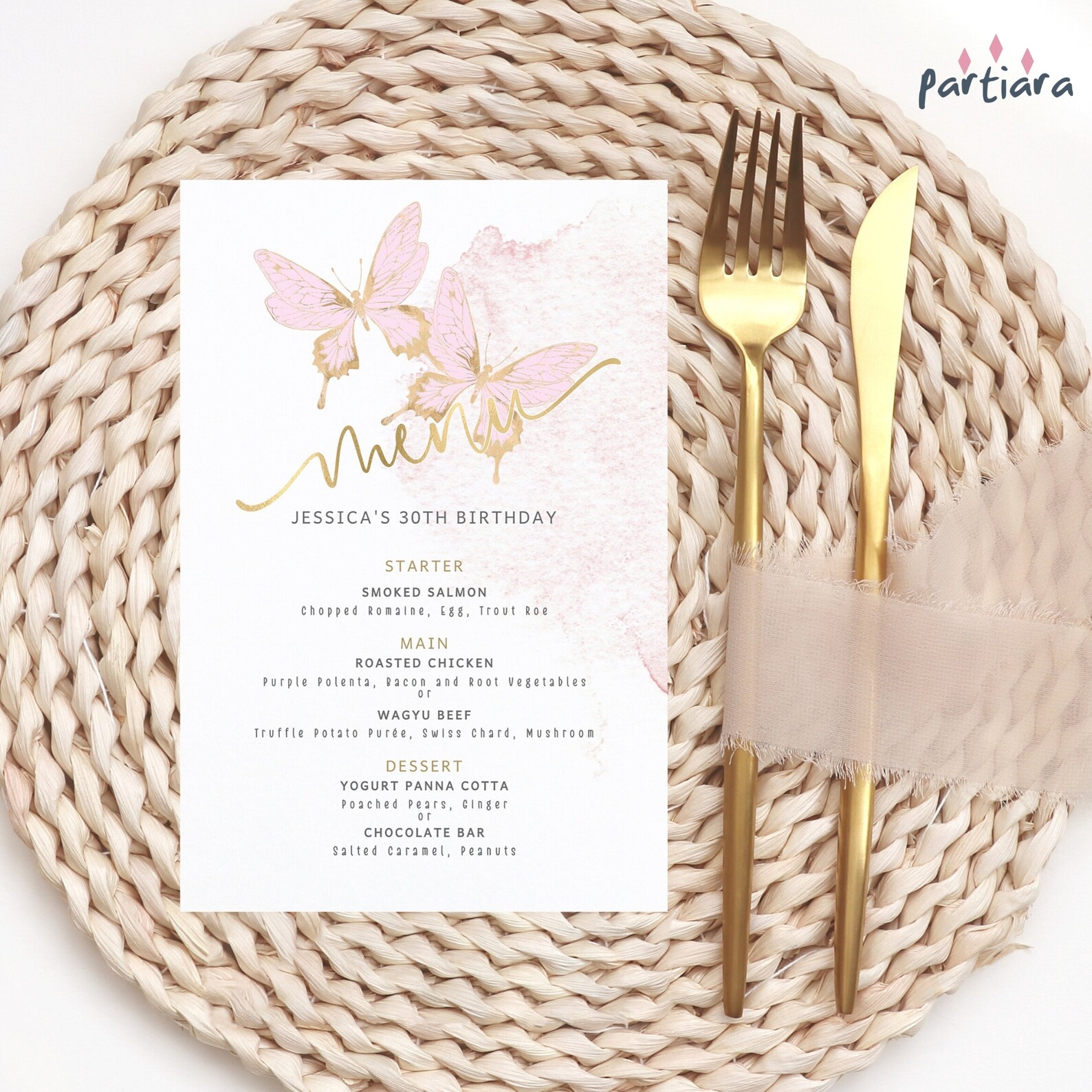 Editable Birthday Celebration Menu Card Template Lunch Menus Etsy