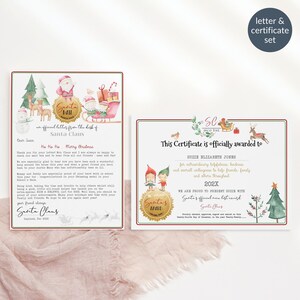 Carta de Papá Noel de edición instantánea, certificado imprimible, bricolaje, letras personalizadas editables para Papá Noel, hermano, hermana, niño y niña C P191