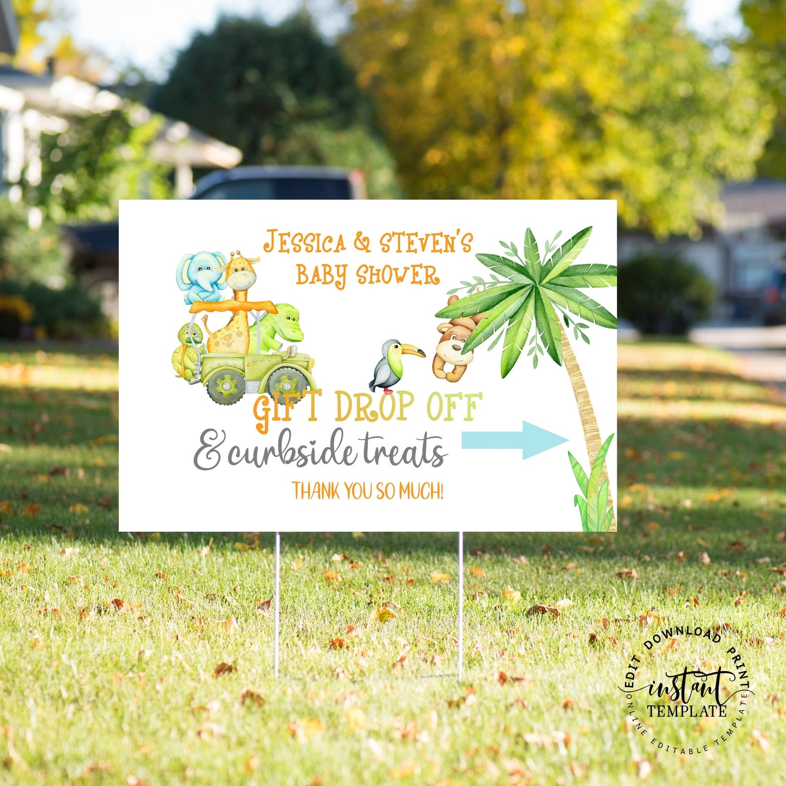 Drive By Baby Shower Gift Drop Off Sign Boy Drive Through Etsy