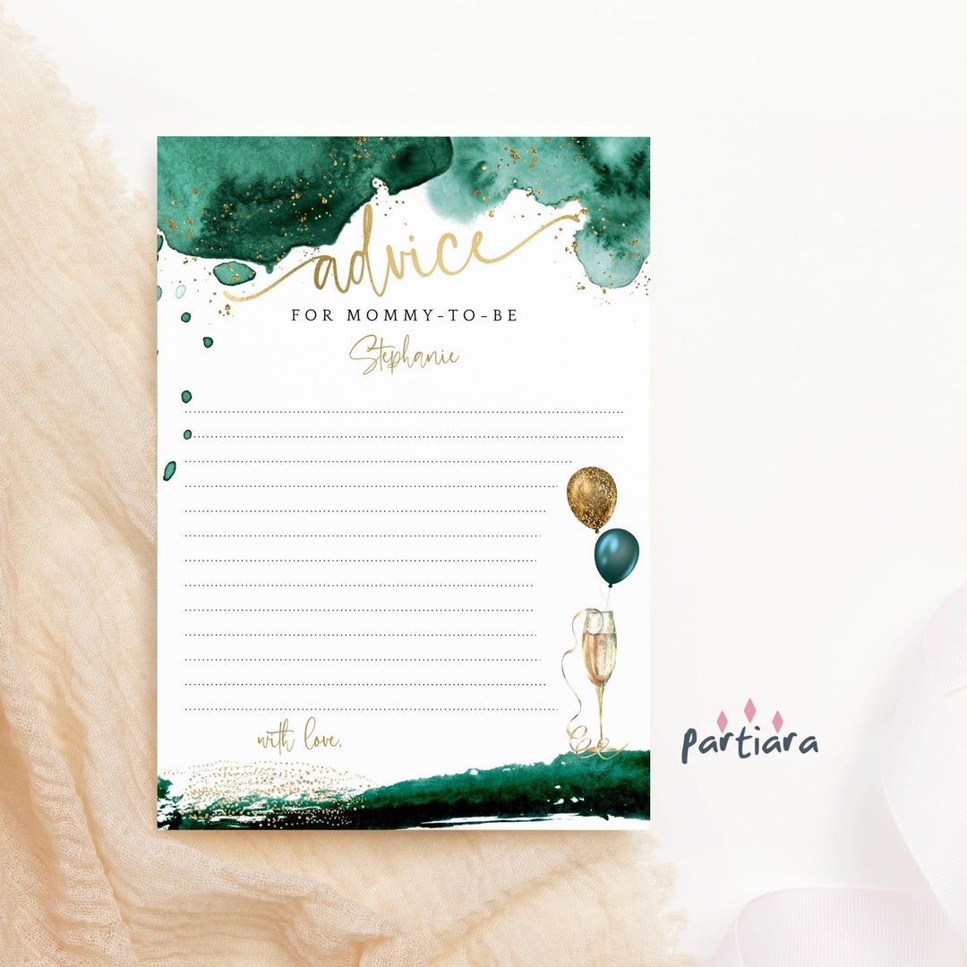 Ladies Birthday Advice Card Printable Girl Baby Shower Advice Etsy