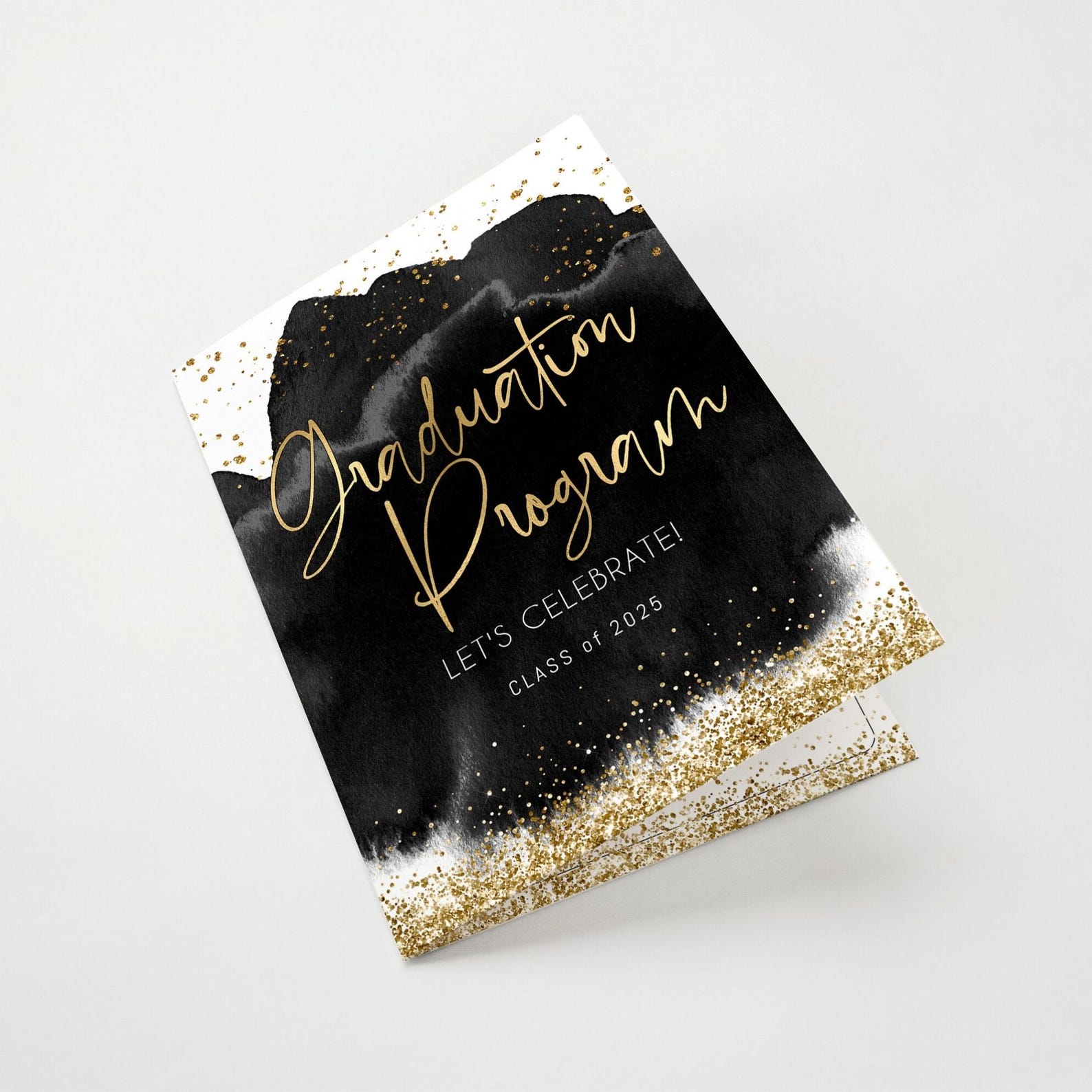 Graduation Program Template, Black Grad Party Programs Printable ...