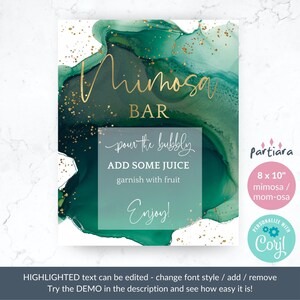 Mimosa Bar Printable Ladies Birthday Mimosas Brunch Party Table ...