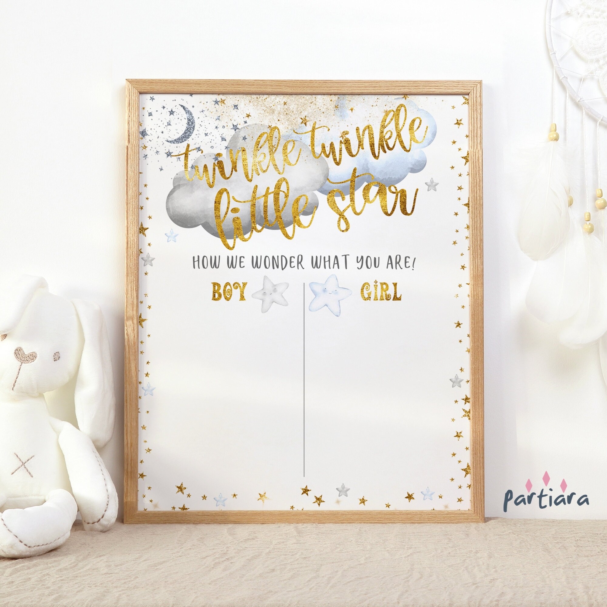 Twinkle Twinkle Little Star Gender Reveal Voting Sign Game Etsy