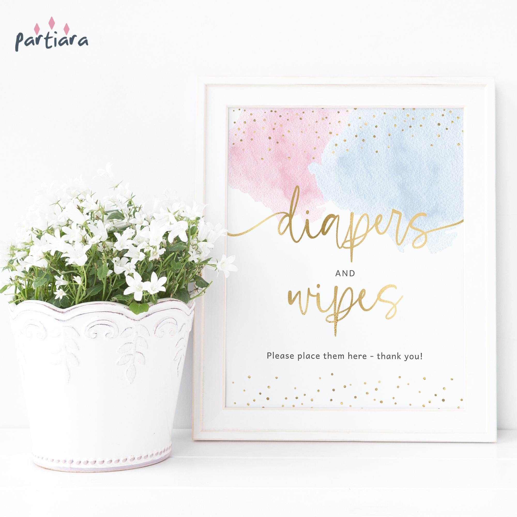 Baby Diapers and Wipes Sign Baby Shower Party Table Poster Etsy