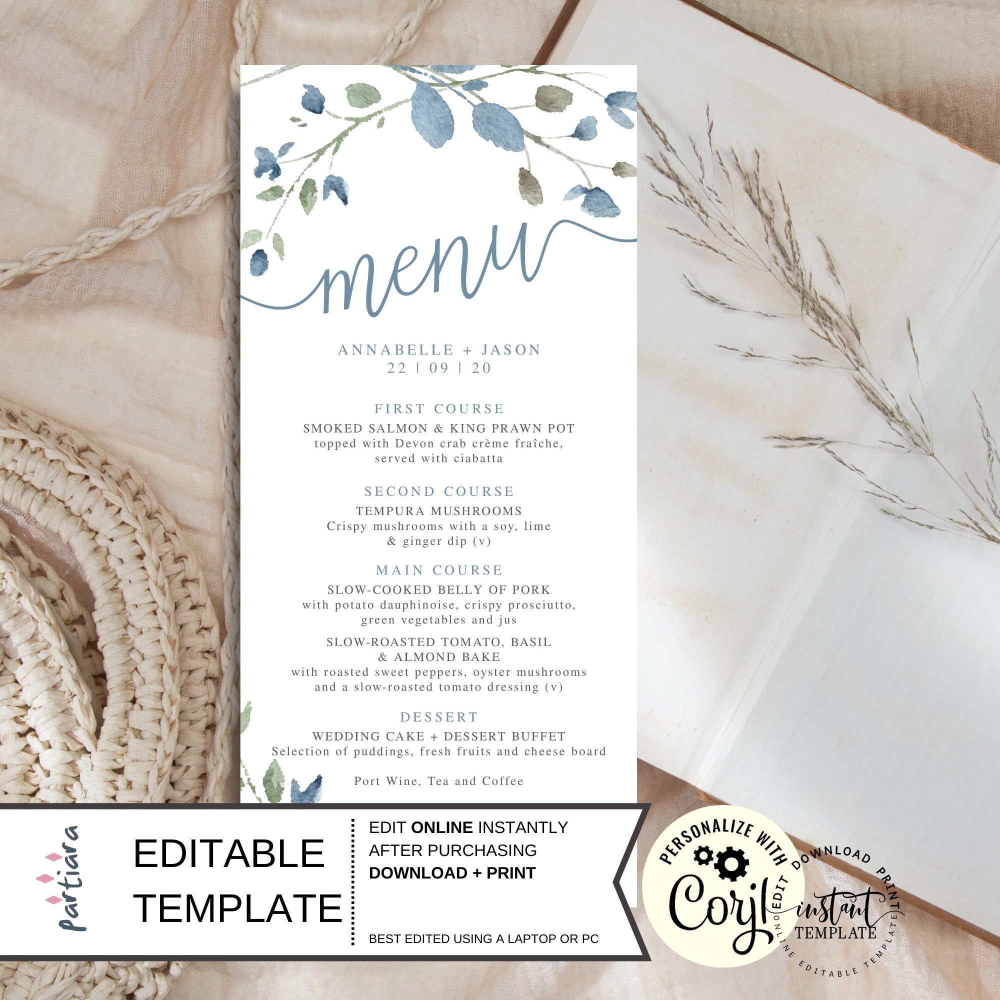 Baby Shower Menu Template