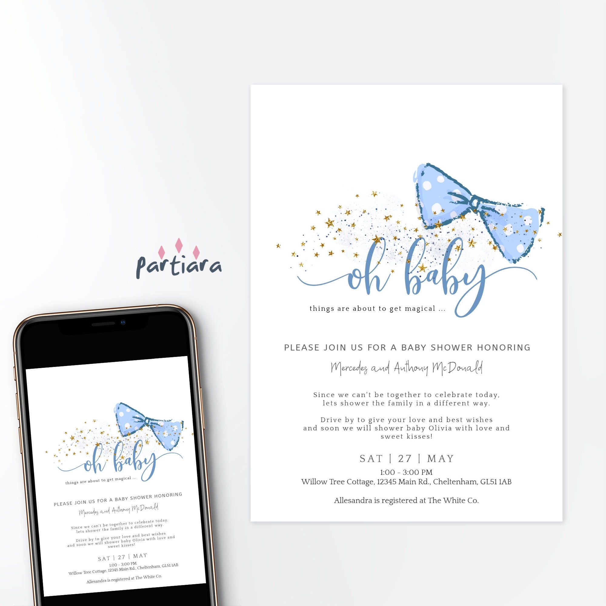Virtual Baby Shower Invitation Boy Zoom Baby Shower Invite Etsy