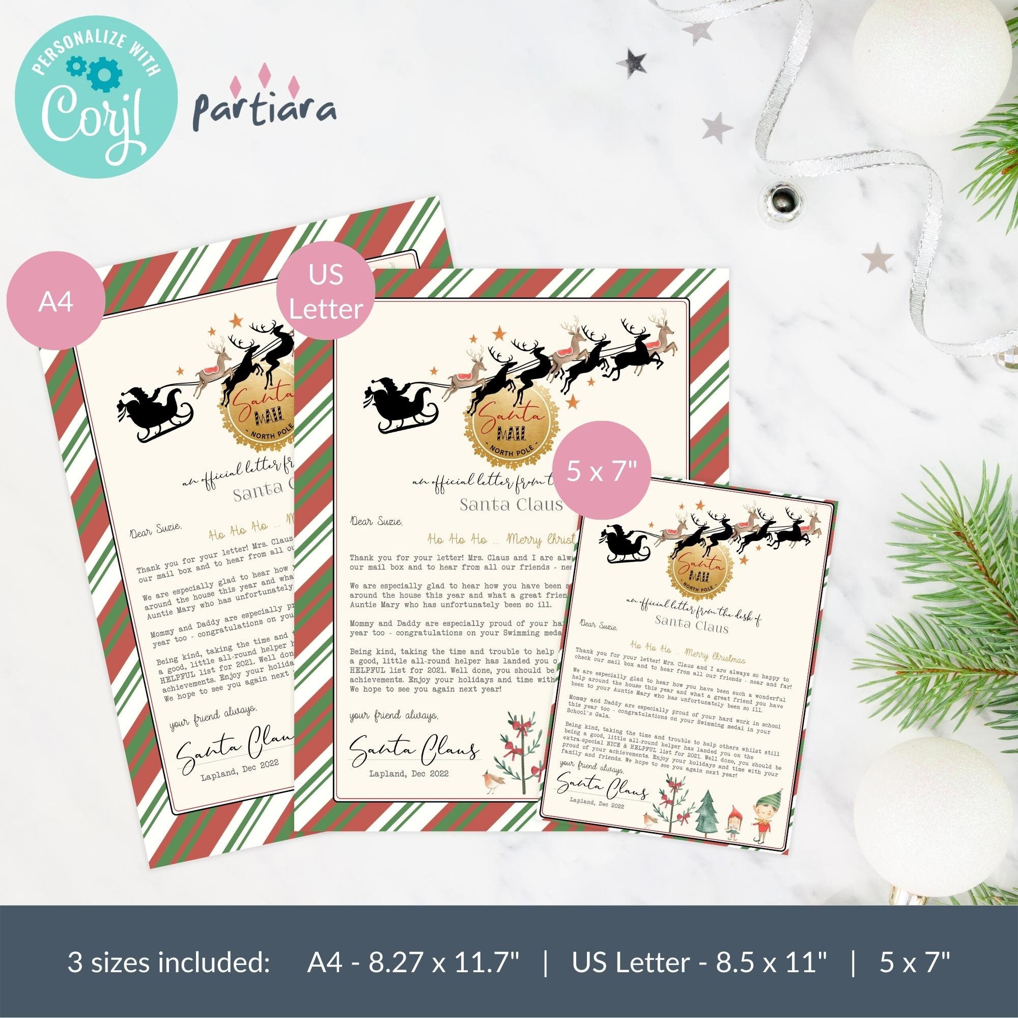 DIY Letter From Santa Printable EDITABLE Personalized Father Etsy UK