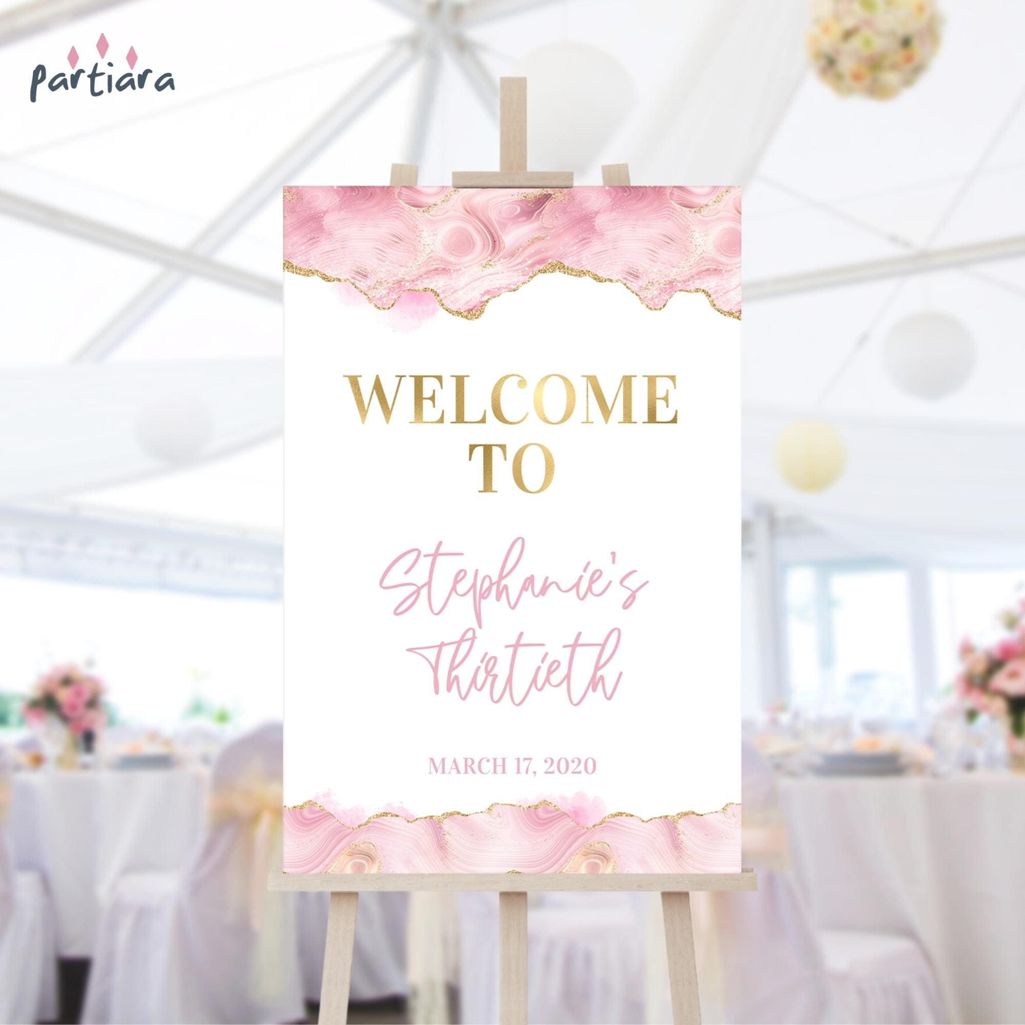 Welcome Rosa Pink Welcome Sign Editable Template (24x36), Teen Girls or Ladies ...