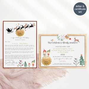 Carta a Papá Noel para imprimir, plantilla de carta de Papá Noel, cartas de Navidad para niño o niña, kit de certificado de lista de buenos, descarga editable P191