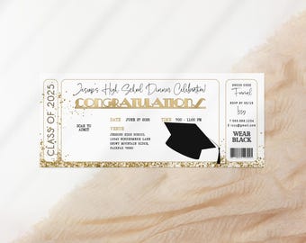 Uitnodigingssjabloon diploma-uitreiking, kaart schoolevenement (digitale download) P251