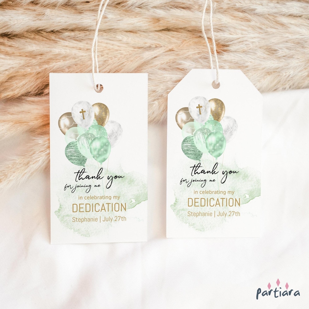 Dedication Tag Layout Dedication Favor Tag Template, Christening Gifts Thank You Tags ...