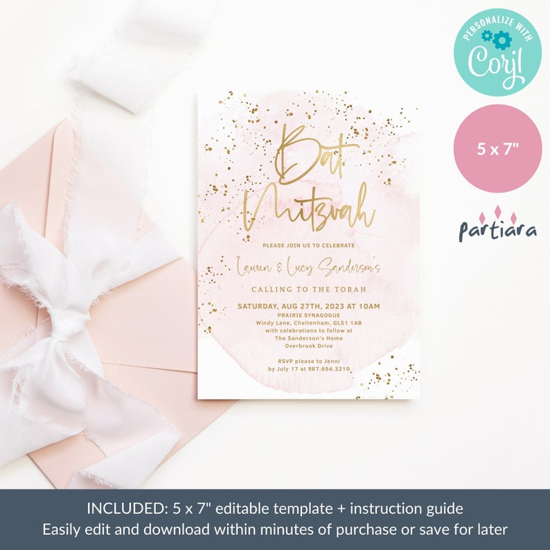 a pink and gold foil foil wedding card
