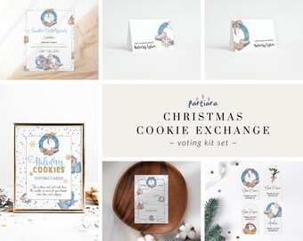 Kit de votación para intercambio de galletas: Paquete de fiesta de intercambio de galletas favoritas para las fiestas navideñas Corjl P23