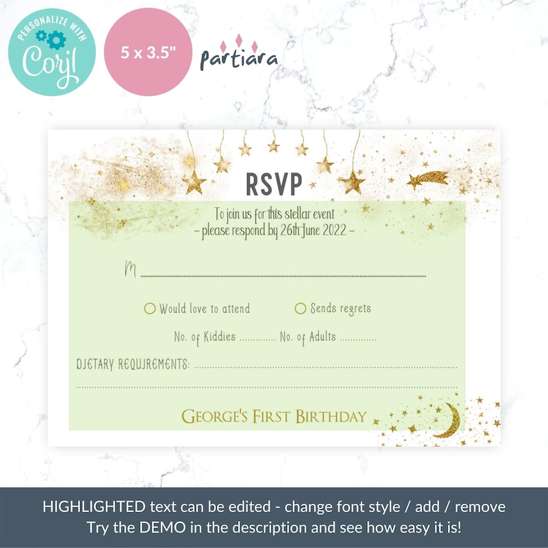 1st Birthday Party RSVP Card Printable Response Cards Boy or Etsy