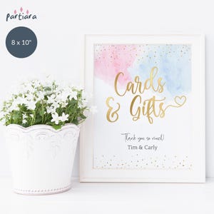 Modèle de signe de table cadeau baby shower, sexe révéler cartes de fête et cadeaux affiche imprimable modifiable en téléchargement numérique P16