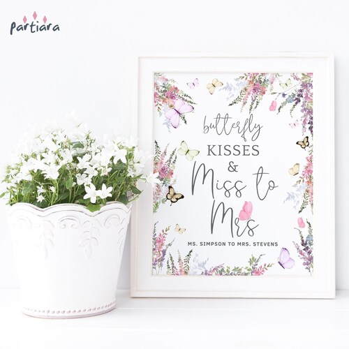 Butterfly Bridal Shower Table Decor Sign Printable Lifetime of Etsy