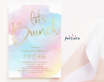 Editable Brunch Invitation Template: Birthday Party Invite Printable - Graduation, Bridal Shower P179