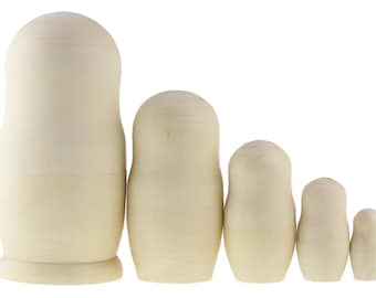 Blank nesting dolls - paint your own matryoshka - wooden dolls / Stacking doll 5 piece