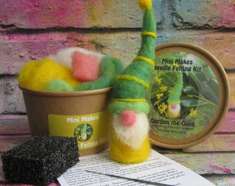 Gonk Needle Felting Kit - Mini Needle Felting Kit - Felting Kit for Beginners - Easy Needle Felting - Needle Felted Gonk Kit