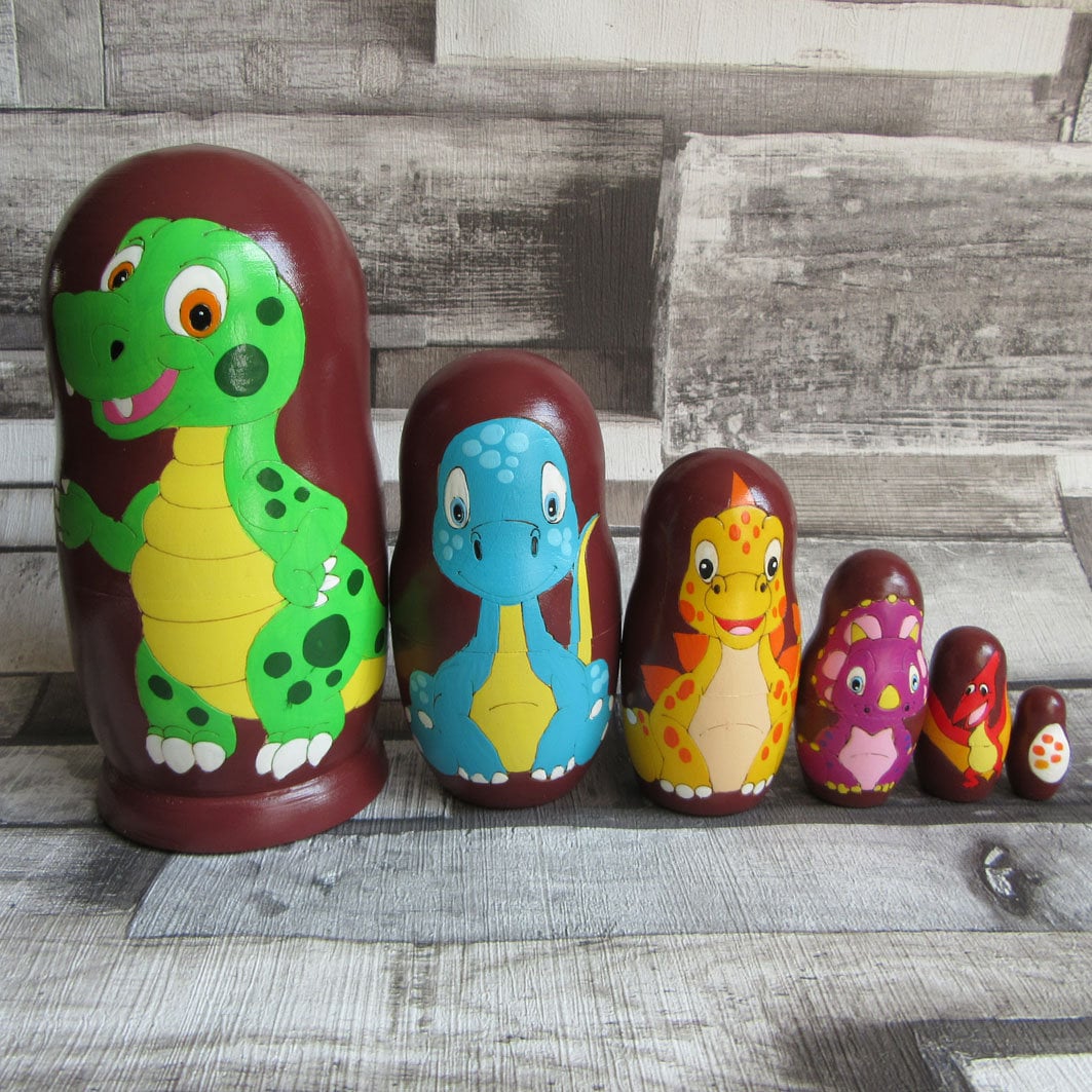 Cute Dinosaur Russian doll Nesting dolls matryoshka Etsy