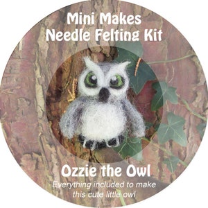 Owl Needle Felting Kit Mini Needle Felting Kit Felting Kit for Beginners Easy Needle Felting Needle Felted Owl Kit image 3