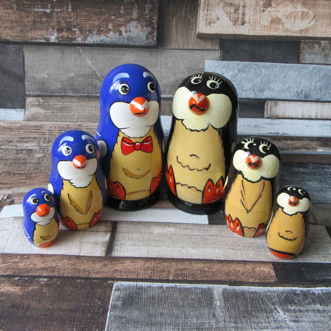 Penguin Nesting Dolls Stacking Doll Etsy UK