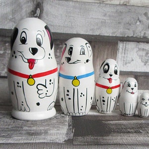 Cute Dalmatian nesting doll great gift for any dog lover