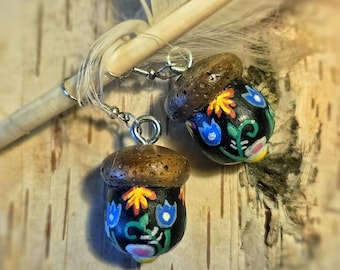 Wildflower Acorn Earrings