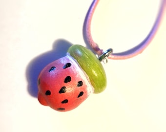 Watermelon Acorn Necklace