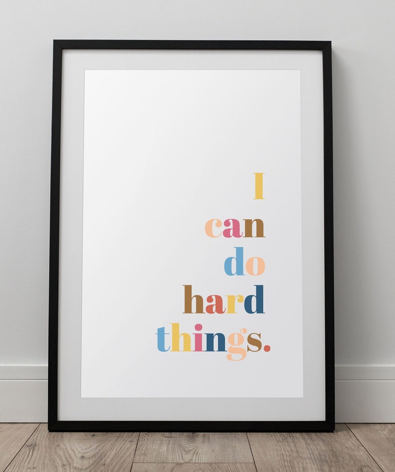I can do hard things wall print Glennon Doyle quote Etsy