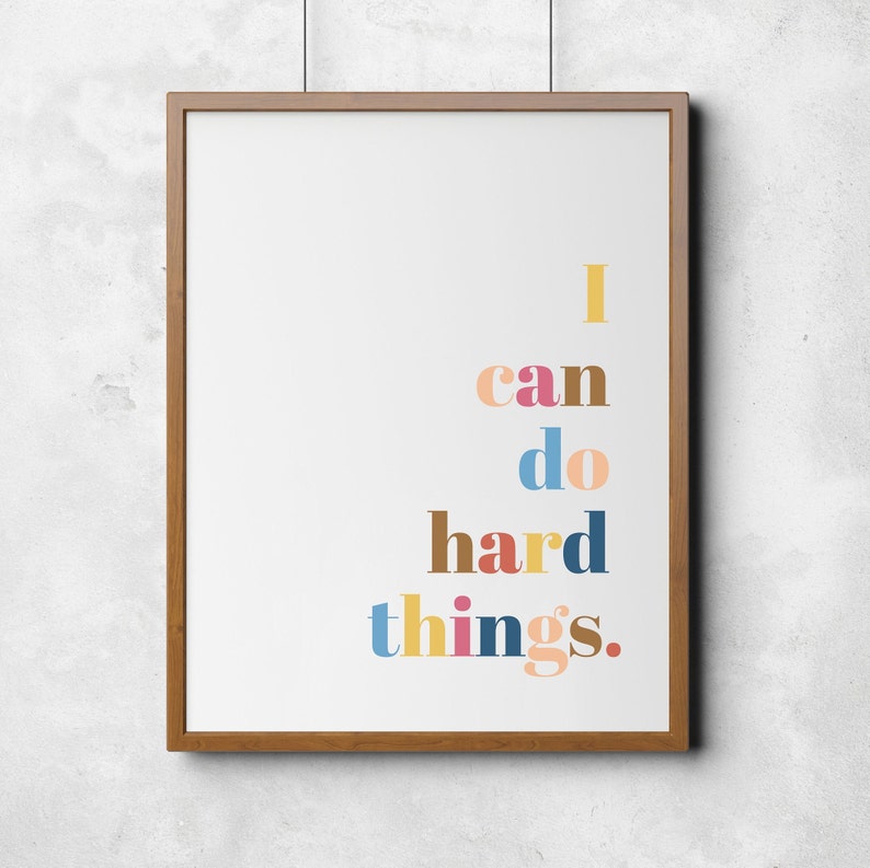 I can do hard things wall print Glennon Doyle quote Etsy