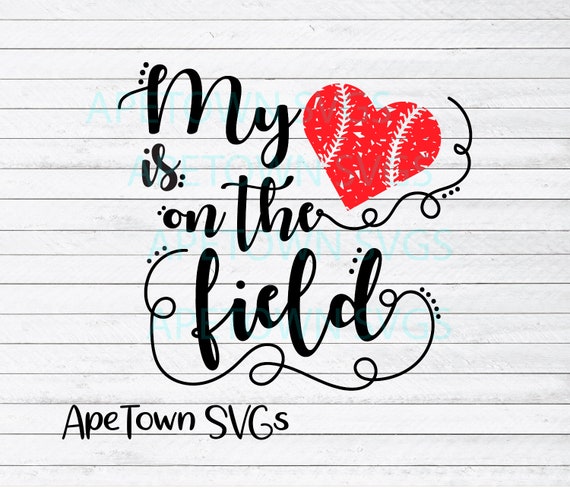 Download My Heart is on the field Baseball Mom Svg Baseball Mama svg | Etsy