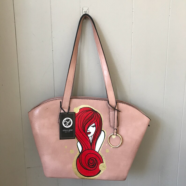 Hand Painted Faux Leather Handbag