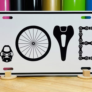 Love Cycling Aluminum License Plate