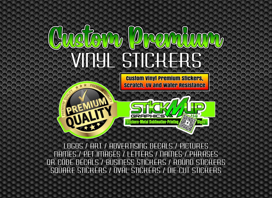 Custom Scratch Sticker Custom Vinyl Premium Stickers, Scratch, UV and Water Resistance - Etsy