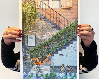 Ashton Lane Glasgow Risograph Print - 4-Farben Fotografie Kunst - Studio Cat-She