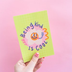 Being Kind Is Cool a6 Postcard Studio Cat-She image 1