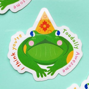 Toadally Awesome Frog Petit autocollant en vinyle Studio Cat-She image 2