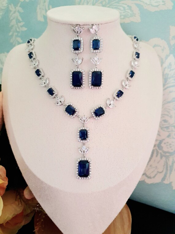 Necklace set best sale blue