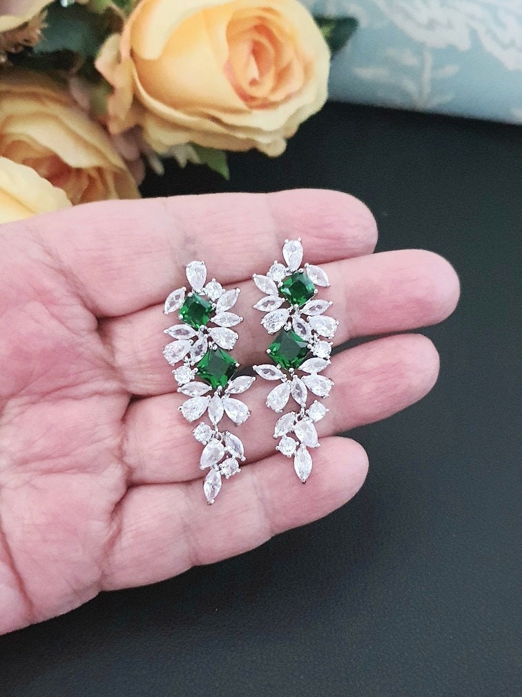 Green Bridal Jewellery Set. Wedding Jewellery. Bridal Necklace Etsy