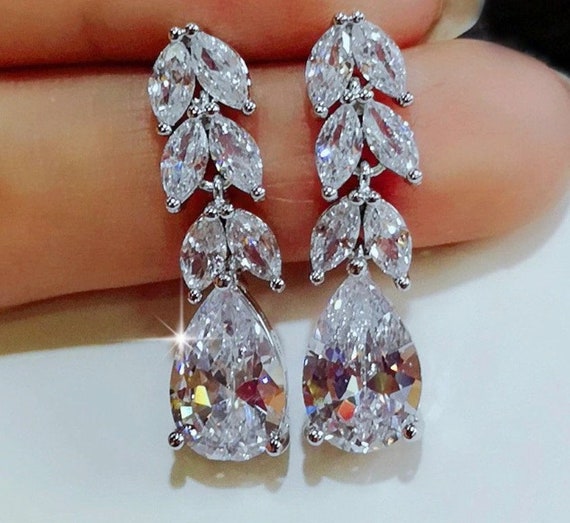 John Lewis Diamante Waterfall Drop Earrings, Silver