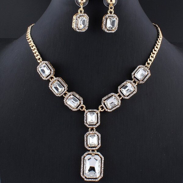 Rhinestone Necklace Etsy UK