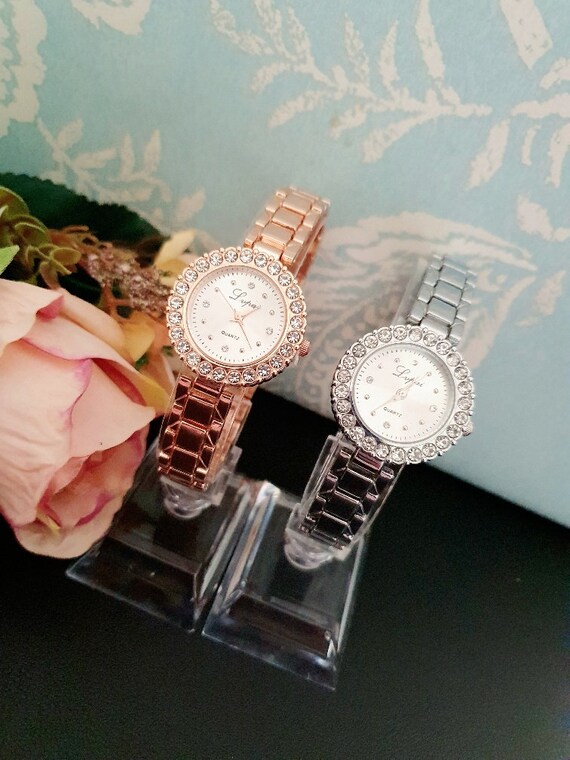 Crystal face online watches ladies