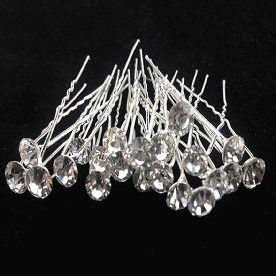 Round Crystal Jewel hair pins hair sticks Hair accessories Etsy