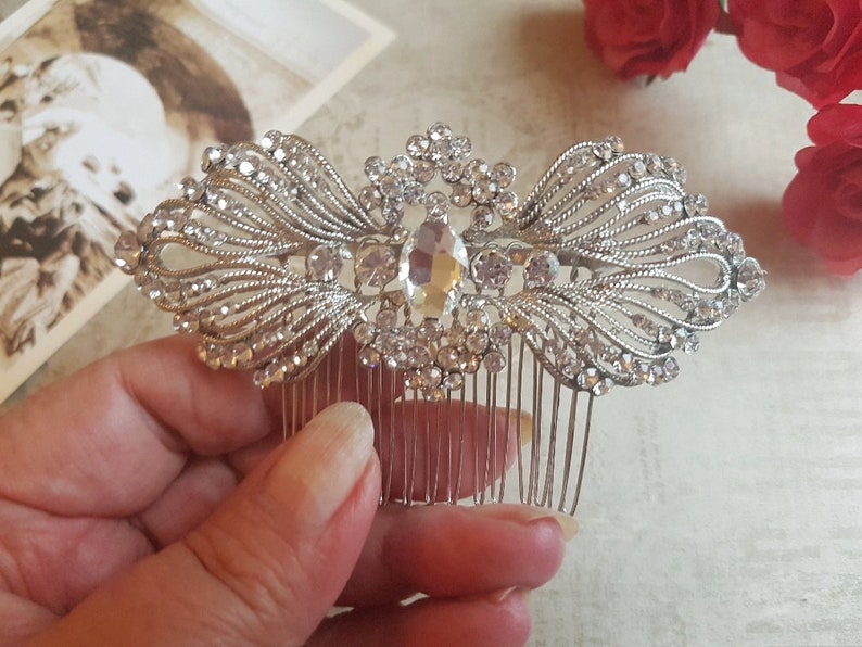 High Sparkle Large Angel Wing Hair Comb Hair Accessory. Tiara Etsy