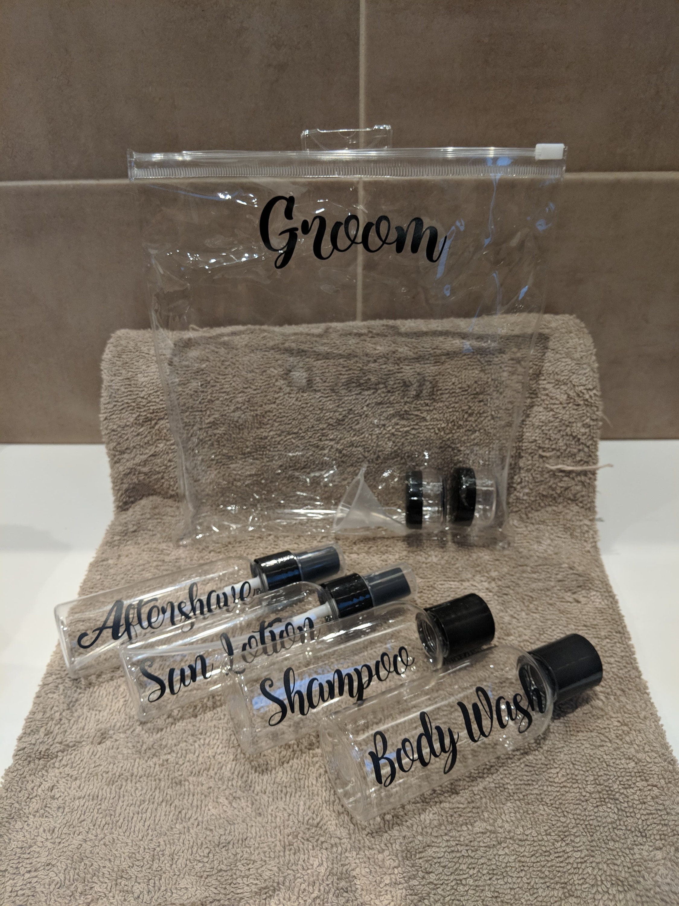 BRIDE & GROOM TRAVEL Bottle Toiletries Set Honeymoon Holiday Etsy UK