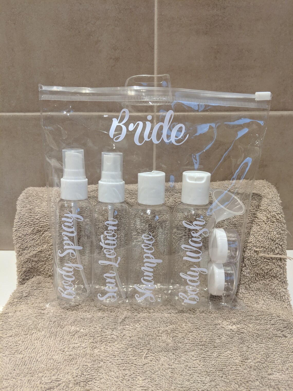 BRIDE & GROOM TRAVEL Bottle Toiletries Set Honeymoon Holiday Etsy UK