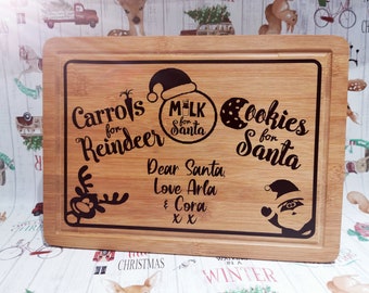 PERSONALISED SANTA BOARD christmas eve treat board